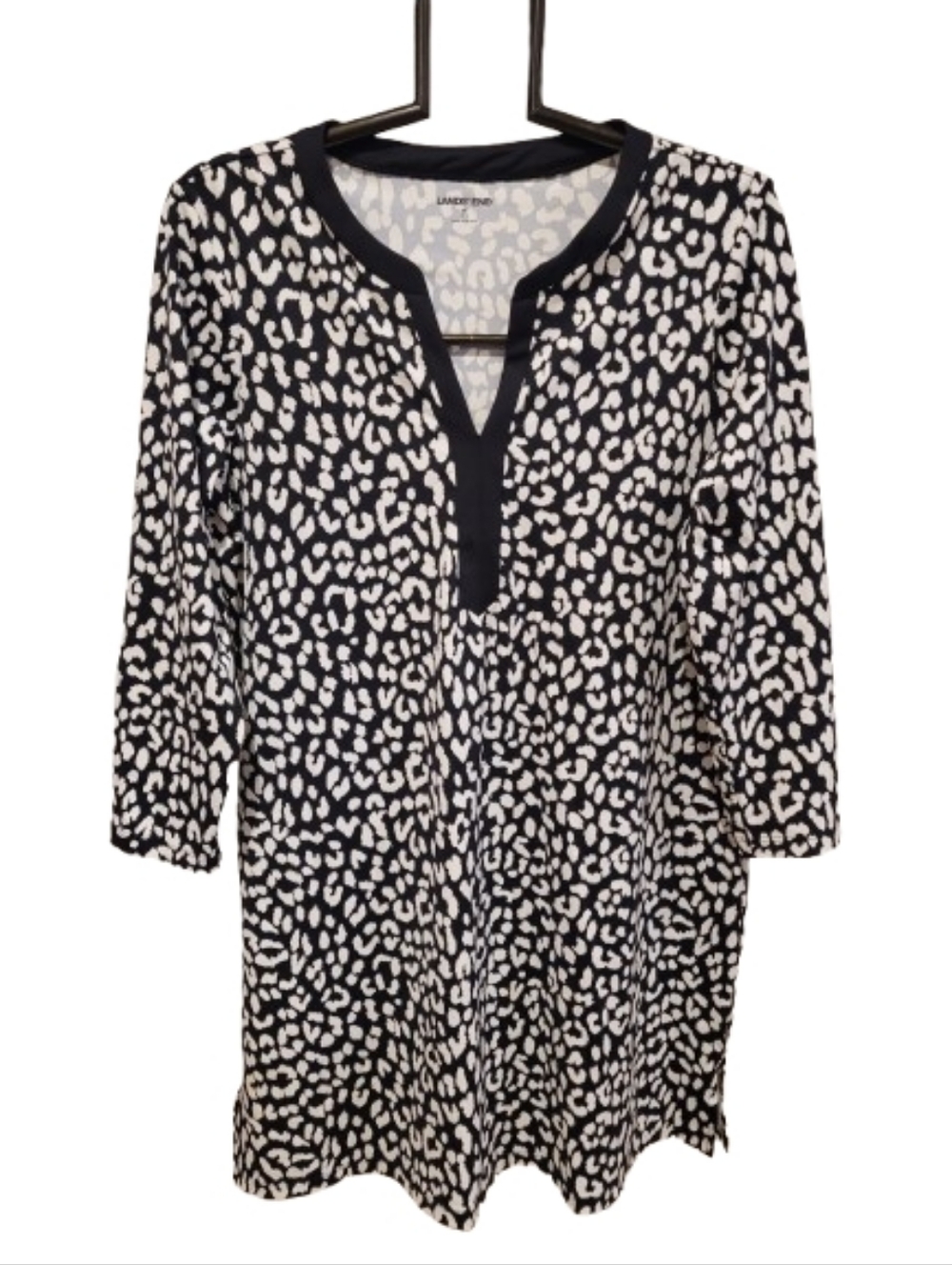 Lands' End Black and WhiteGraphic Tunic Dress - Picture 3 of 12